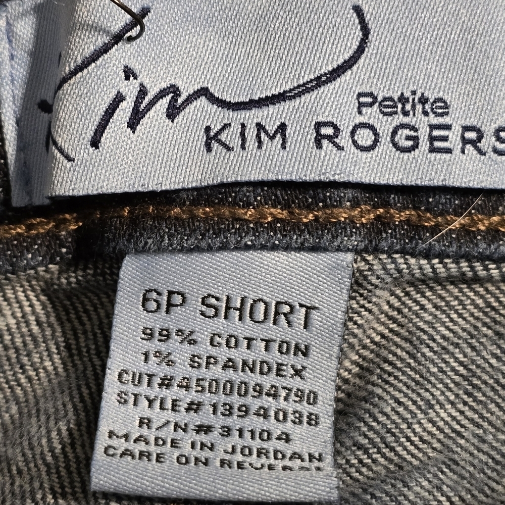 Kim Rogers Petite Jeans | Dark Wash Straight Leg | Size 6P Short DENIM - Picture 4 of 5